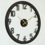 Wallity Reloj de Pared Decorativo Metal APS115, Negro y Dorado, 48 x 48 cm